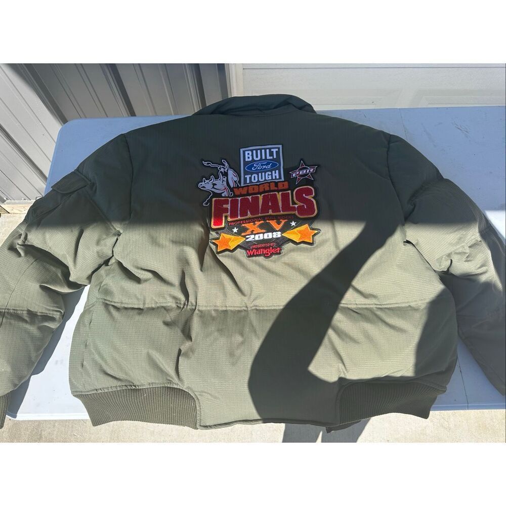 PBR world, finals, goose down coat XL men’s 2008 cripple creek euc